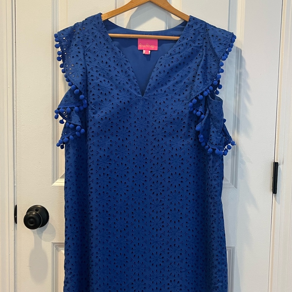 Lilly Pulitzer Flattering Vibrant Blue Sheath Dress